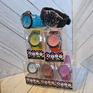 NWT Wets Rubber/Metal Watches Set Of 7 In Fun Colours!